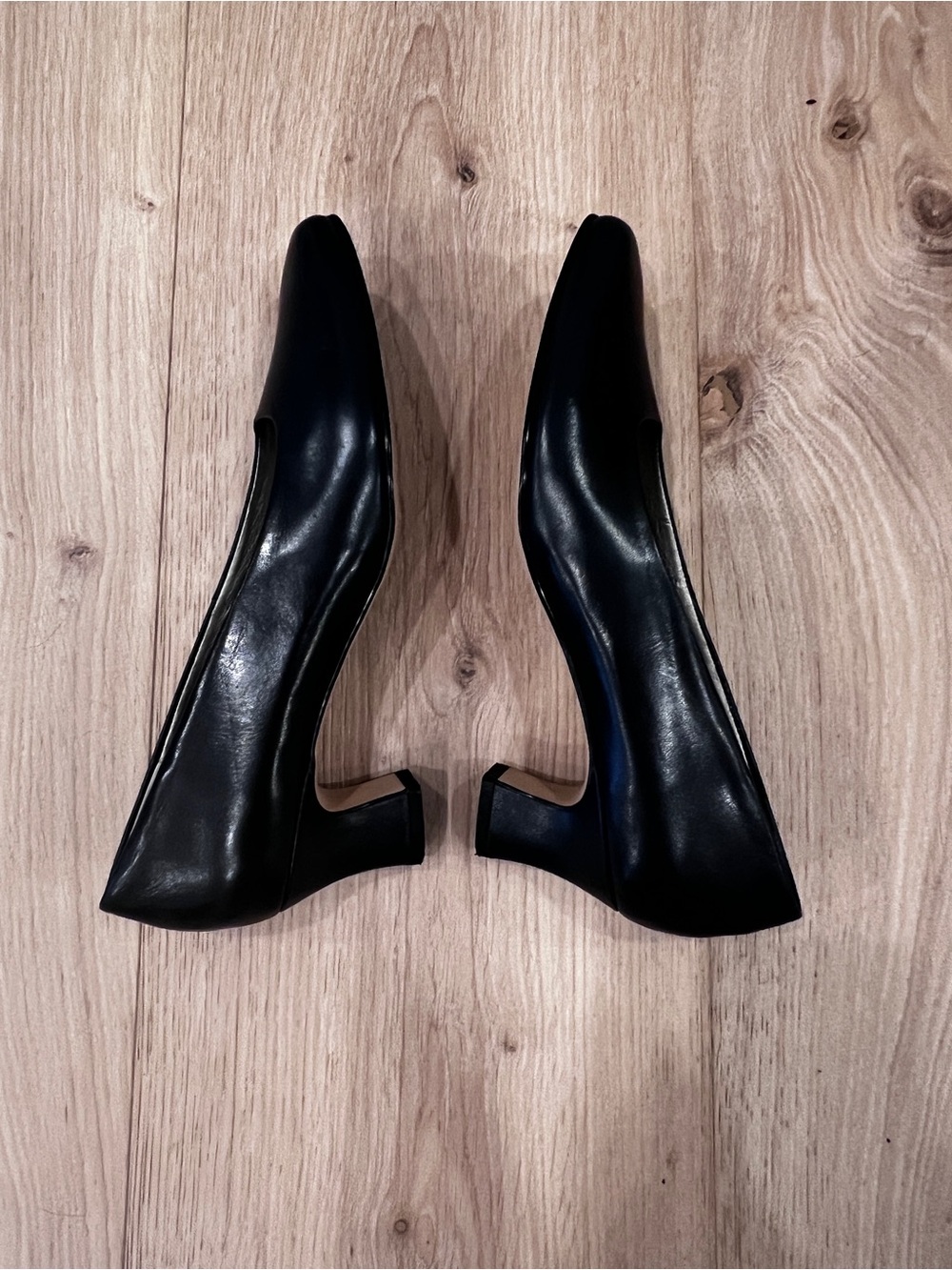 Ros Hommerson Navy Blue Leather Classic Pump | Low Block Heel Size 11S - Picture 4 of 8